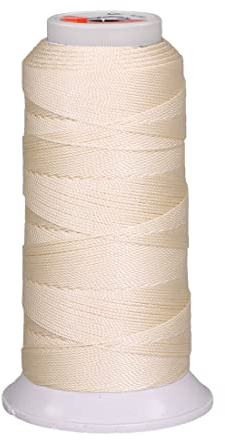 Langlauf Schuhbedarf Sattlergarn - Polyester Ledergarn in Handwerksqualität (200 m/Stärke 8/3) I extrastarkes Polstergarn Nähgarn - Reißfest - UV-Beständig - Outdoor Nähgarn für Leder (rohweiss)