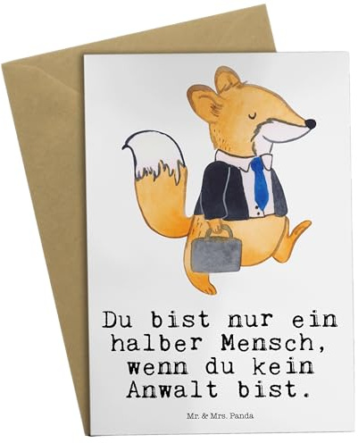 Mr. & Mrs. Panda Klappkarte Anwalt Herz - Geschenk, Jurist, dankeskarten, babykarte, Witzig, osterkarte, hochzeitskarten, einladungskarten, Staatsexamen, Jurastudium, weihnachtskarten, Spruch