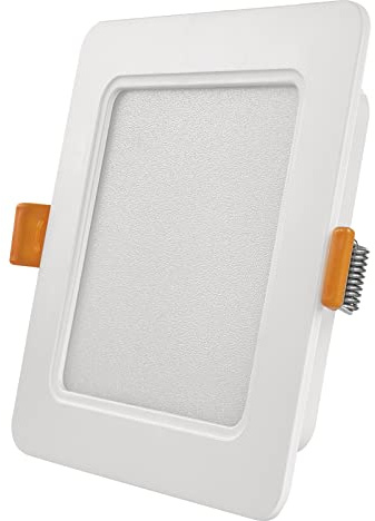 EMOS LED Panel 9 W, quadratische 900 lm Deckenleuchte, Einbauleuchte 12 x 12 cm, Neutralweiß 4000 K, inkl. LED-Treiber, extra flach, Einbautiefe 2,6 cm, Weiß
