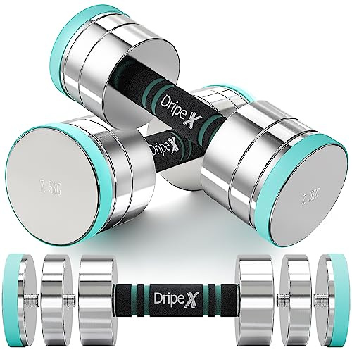 Dripex Hanteln Set, Verstellbare Hanteln 2er Set oder Einzeln aus Stahl Gewicht einer einzelnen Hantel: 2,5kg, 5kg, 7,5kg, 10kg, 15kg, 25kg, 30kg, Kurzhanteln für Zuhause