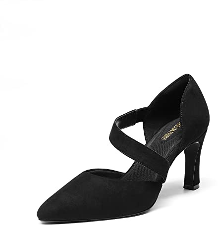 DREAM PAIRS Zapatos Tacón Alto Mujer | Plantilla 3D piel, forro jersey suave, entresuela PP moldeado, correa asimétrica empeine.