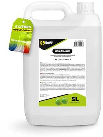 France Effect Magic Smoke® 5L APPLE INTENSE Liquide à fumée parfumé à la pomme verte - Haute densité, dispersion lente Qualité professionnelle Fabriqué en France