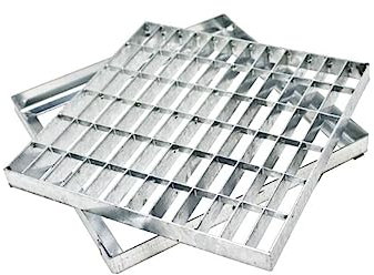 La zappa Gehweggitter aus verzinktem Stahl mit quadratischem Rahmen (30 x 30 cm)