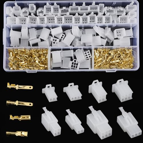 480 Stk Kabel Steckverbinder 2 3 4 6 Polig Flachsteckhülsen 2,8mm Pitch | Männlich Weiblich Stecker Gehäuse Pin Header Crimp Kabel Steckverbinder Kabelschuhe für Kfz Auto Motorrad