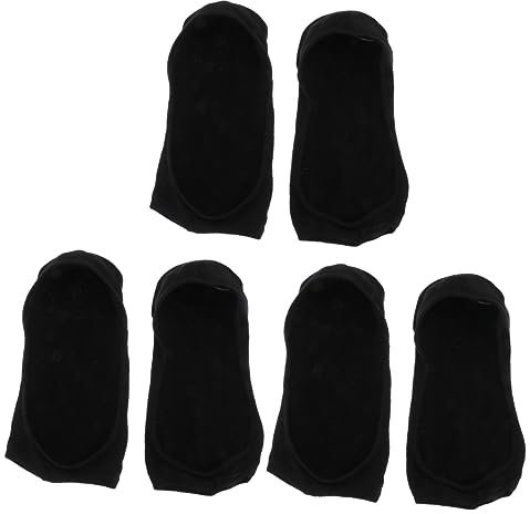 VALICLUD 3 Paare Rückenfreie Zehensocken Offene Zehensocken Damen Yoga-zehen Damen Schwarze Socken Sandalen Frauen Fersen Offener Zeh Zehenschutzkappe Tief Geschnitten Baumwolle Fräulein