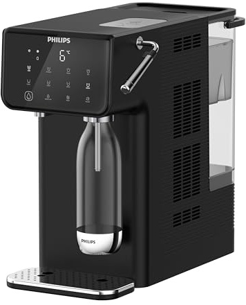 Philips Water 3700 Series Heiß, Kalt und Sprudelwasserspender mit Geschmack+ Filtration, Gefiltertes in Sekunden, Sprudelwasserfunktion, Reduziert Chlor und Kalk, UV-C-Bakterienschutz, no installation