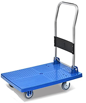 Faltbare Sackkarre mit leisen Rädern, 200 kg Kapazität, Plattformwagen für Lager, Restaurants und kleine Unternehmen, zusammenklappbarer Umzugswagen für einfachen Transport (Onecolor 72 x 48)