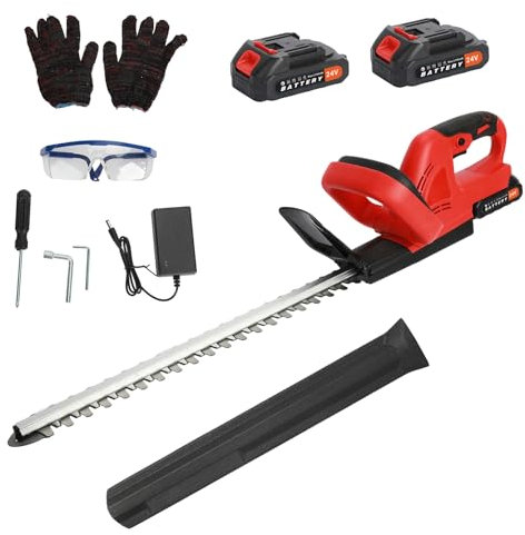 21V Heavy Duty Cordless Hedge Trimmer and Cutter, 2 * 4000mAh Hedge Cutter Trimmer, Electric Hedge Trimmers, 50cm Dual Action Blade, Battery Hedge Strimmer for Trimming Hedges,Shrubs and Border Plant