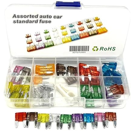 Auto-Sicherungen Set,60-Min-Größe2A,3A,5A,7.5A,10A,15A,20A,30A,35A,40A Sortiment mit Aufbewahrungsbox Stecksicherungen PKW Flachstecksicherung Autosicherungen Set Gemischt（min-60Stück)