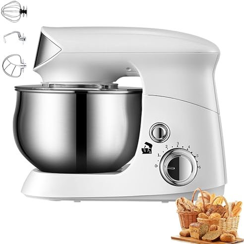 Batteur électrique sur socle, 600W 3.5L Food Mixers for Baking, Electric Kitchen Mixers Dough Mixer Cake Mixer, with Stainless Steel Bowl, Beater, Dough Hook, Whisk for Baking, for most Home Cooking