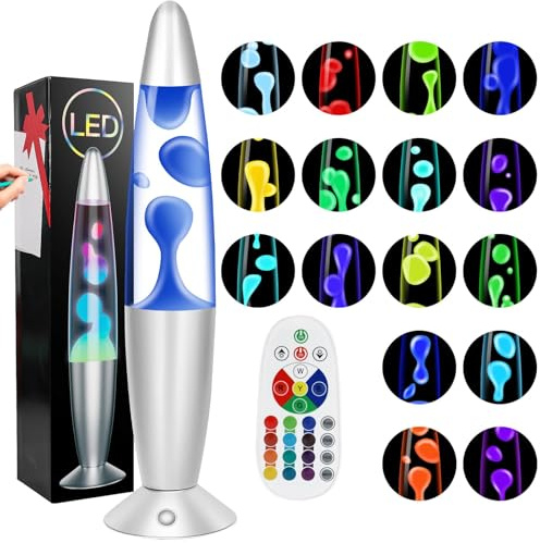 Besight Lavalampe mit 17 Farbwechsel und Fernbedienung, Lavalampen 34cm für Erwachsene, Entspannende Stimmung LED Nachtlicht für Haus Schlafzimmer Büro, Geschenk für Valentinstag Geburtstag