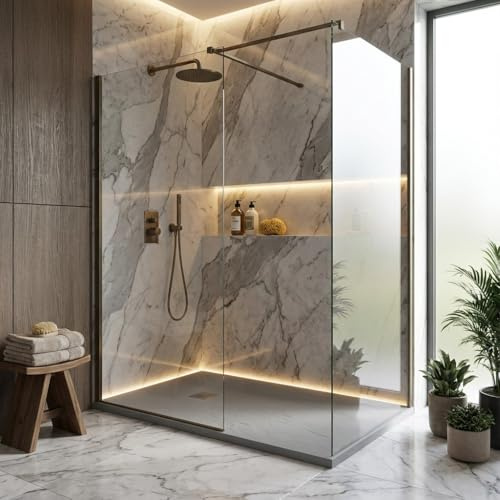Piatto doccia in resina colore cemento 75x120 cm con griglia e piletta – Showey
