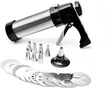 TUOYDJA Presse à Biscuit,Presse à Biscuits Kit de Presse à Biscuits, Pistolet à Biscuits avec 13 moules à Biscuits et 8 Douilles à pâtisserie, Ensembles de décoration de gâteaux KC0225