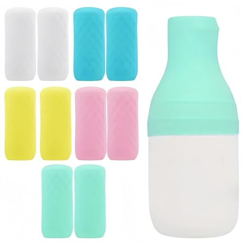 10 Pack Leak-Proof Elastic Sleeves – Silicone Bottle Covers for Travel Essentials, Reusable Travel Accessories, Fits Most Travel Size Toiletries, Shampoo Bottles & Liquid Pouches,Easy to Use