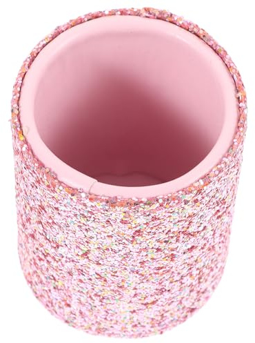Cubo Rosa Plástico de Maquillaje de Brochas Organizador para Tocador | Recipiente Tipo Cubo, Diseño Delicado y Ligero, Guarda Herramientas y Mantiene la Mesa Limpia