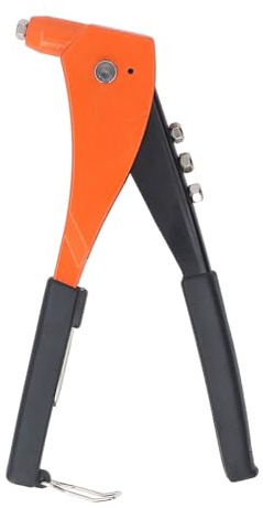 Hyuduo Pistola Remachadora Manual con 4 Cabezales Intercambiables, Herramienta Remachadora Manual Ergonómica para Remachar sin Esfuerzo Metal, Cuero y Madera Contrachapada