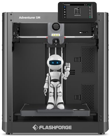 Flashforge Adventurer 5M Impresora 3D con Primera Capa Impecable, nivelación automática, boquillas de extracción rápida, Velocidad máxima de 600 mm/s, Estructura CoXY