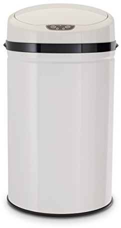 ECHTWERK Pattumiera Con Sensore di Movimento a Infrarossi - Touchless, Elettrica, Corpo in Acciaio Inox, Capacità 30 Litri, Bianco Inox