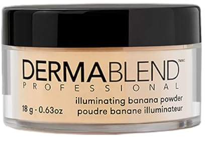 Dermablend Illuminating Banana Powder, Loose Setting Powder Makeup for Brightening and a Long-Lasting Luminous Finish, up to 16hr Wear, 0.63 oz.