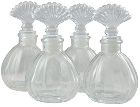 Ougual Juego de 4 botellas de vidrio difusoras de aroma, 200 ml, exquisito recipiente de aceite esencial de fragancia para el hogar (corona de calabaza, 150 ml)