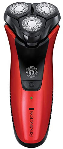 Remington Elektrischer Rasierer Herren PR1355 Manchester United Edition (Nass- & Trocken-Rasierapparat, LED Ladeanzeige), Präzisionstrimmer, Lithium Akku (Rotationsrasierer Aqua Plus)