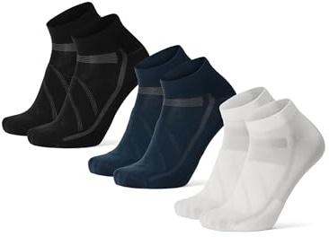 DANISH ENDURANCE Fahrradsocken, Kurz, Gepolstert & Atmungsaktiv, 3 Paar | Gepolsterte Low-Cut Rennrad Socken, Atmungsaktiv & Scheuerfrei, für Sommertouren beim Radfahren, Unisex