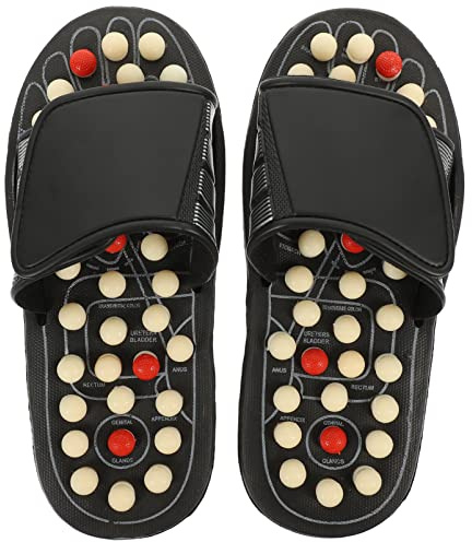 Milisten Acupoint Foot Massage Slipper Reflexology Sandals Anti-Slip Indoor Massage Shoes with Removable Rotating Acupuncture Points Size 43