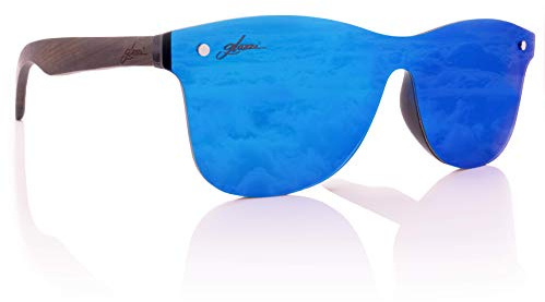 glozzi Sonnenbrille Herren und Damen Holz Polarisiert UV400 mit Holzbügeln und Brillenetui aus Kork