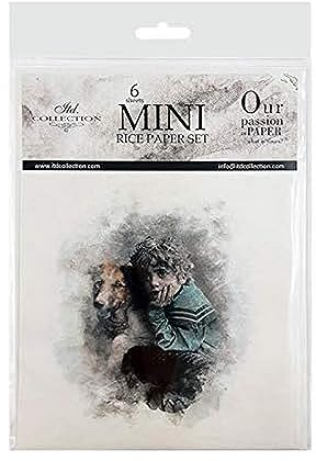 ITD Collection - Mini Reispapier Kreatives Set 14,8 x 14,8 cm (6 Blätter), Decoupage Reispapiere für Scrapbooking und Basteln, Mehrfarbig. (RSM020)