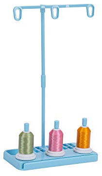 YICBOR Three Spool Embroidery Thread Stand Thread Holder Blue Pink Purple White Four Color for Choose (Blue)