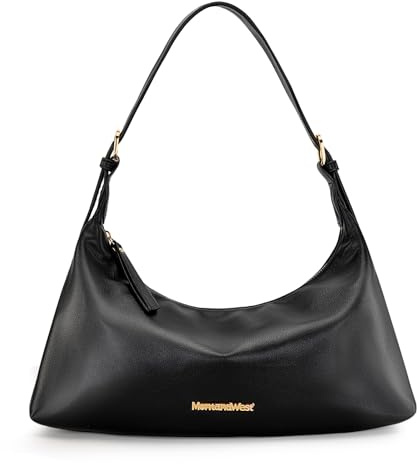 Montana West Shoulder Hobo Bags for Women Trendy Purses Leather Crescent Bags Black MWC-073BK