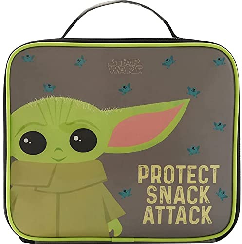 The Mandalorian - Lonchera térmica para niños con asa, producto oficial de Polar Gear, poliéster 600D, rectangular, reutilizable, térmica, para escuela, guardería, aperitivos, picnic