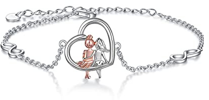 VONALA Schwester Herz Armband 925 Sterling Silber unendlichkeitszeichen Schmuck Freundschaft Geschenke für Damen Mädchen (Schwester Armband)
