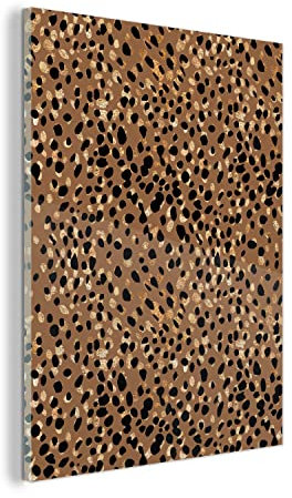 Glasbild Glasfoto Wandbild Bilder Deko 30x40 cm Tiere - Muster - Leopard
