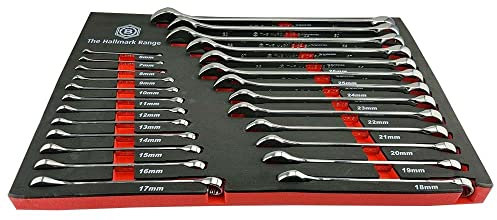 Hallmark 25pc Combination Spanner / Wrench Set with 12-Point (Bi-Hexagon) Ring 6-32mm - CELMSET632