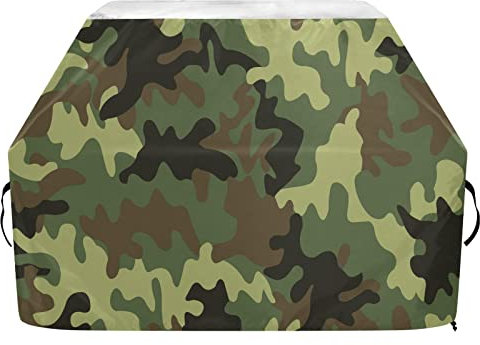 Grillabdeckung 65 Zoll Wetterfeste Grillabdeckung für Outdoor Grill Grün Camouflage Charbroil Grill Abdeckung Schneeresistent