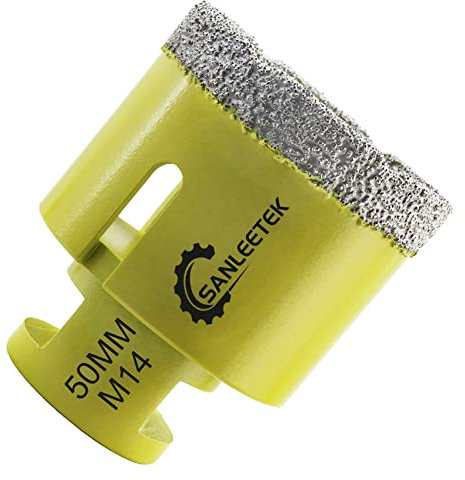 Punte per Trapano Diamantate 50mm - Brasatura Sotto Vuoto Fresa Diamantata per Ceramica Porcellana Marmo Granito M14 Filettatura SANLEETEK