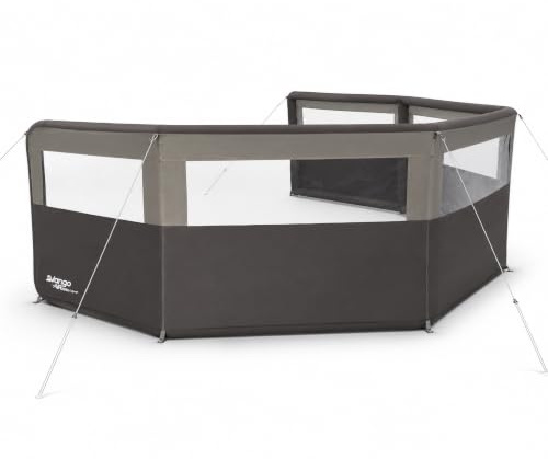 Vango AirBeam Windbreak 5 Panel Inflatable Camping Windbreak | Elements ProShield 300D Fabric, 6000mm HH, Diamond Clear Windows, AirSpeed Valve, Pegs & Carry Bag
