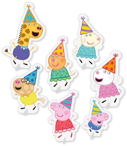 Amscan 9918342 – Peppa Wutz Kindergeburtstagsparty-Tischdekorationen mit Streuungen und Stand-up-Figuren – 8 Stück