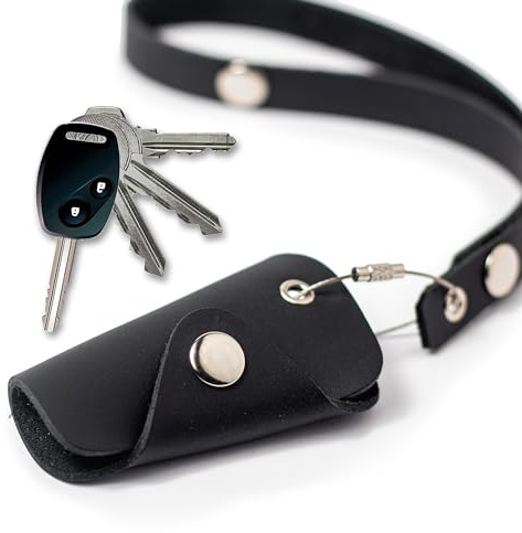 Llavero Organizador de Llaves de CUERO - Estuche Funda de Piel protector para 1-5 llaves Premium - Ideal regalo UNISEX - Porta llaves Vintage Minimalista Original - Incluye TIRA de CUERO