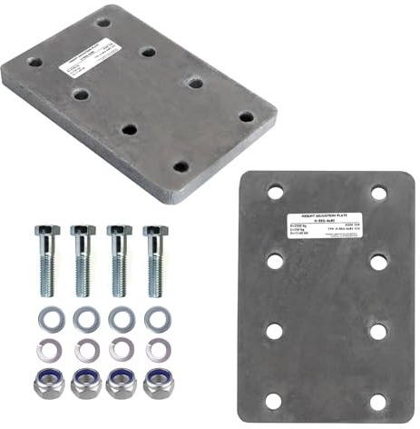 XIMPLIO Universelle Adapterplatte zur Höhenverstellung 4x83+4xM10 der Anhängerkupplung für 4-Loch 83x56 mm AHK-Bock Flanschkugeln. verzinkt (mit 4xM10 Schraubenset)