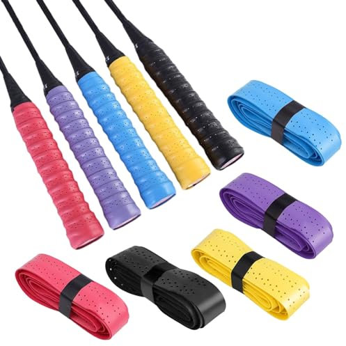 Dinghaole 5 Stück Selbstklebend Griffband für Tennisschläger, Badminton & Squash - Anti-Rutsch Griffband für Federballschläger