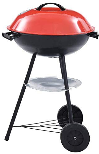 BBQ portatile XXL a carbonella con ruote, 44 cm, per casa, ufficio e attività all'aperto