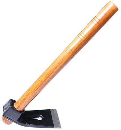 Zappa da giardino per diserbo, piccole zappe per giardinaggio, strumento manuale con manico in legno, zappa in acciaio resistente per allentare il terreno, diserbo e scavare