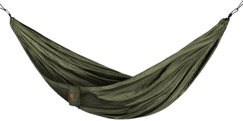 Badger Outdoor Tundra Hängematte - Olive, Outdoor Camping Hängematte für 2 Personen, Wetterfest mit Gestell, Ultraleicht für Kinder & Erwachsene, Premium Camping Zubehör