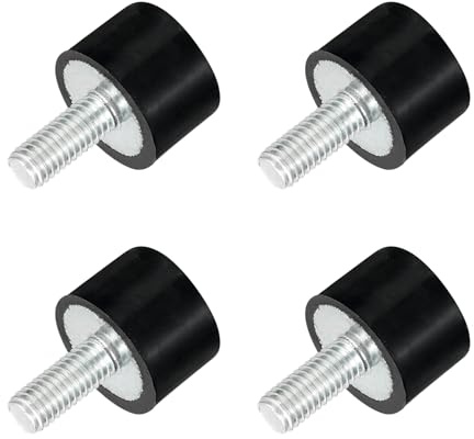 QUARKZMAN M5 Gummipuffer Gewindegummibuchsen, Schwingungsisolatoren, Zylindrischer Stoßdämpfer mit Stiften 15 x 10mm 4 Stück