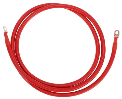 VekAuto 1 Pc Battery Inverter Cable 2 AWG Gauge 6.5FT 5/16 Lug Battery Cable Universal for Car Vehicle Boat RV Solar Tinned Copper Red