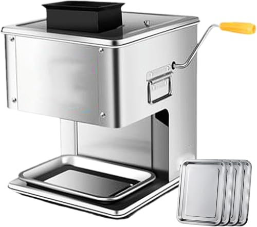 DMBBSAPBSH Cortadora de Fiambre, Cortador Manual de Carne, Máquina cortadora de Carne Manual, cortadora de Carne de Acero Inoxidable, picadora de Carne eléctrica for Uso Comercial y doméstico(3.5mm)