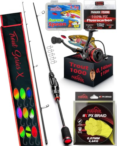 Paradox Fishing UL-Ruten Set I Trout Series X I 1,85m Wg. 1,2g-4g I Spoon Rute Forellenrute Ultralight Rute – UL Rute