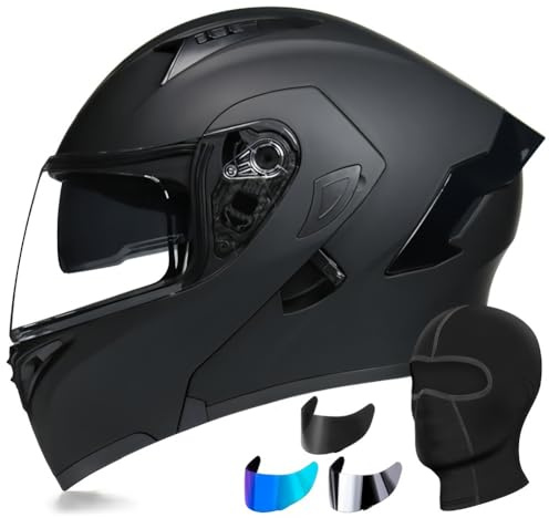 Motorradhelm Für Herren Motorrad Klapphelm, Helm Motorrad Mit DOT/ECE Zertifizierung Integralhelm Mit Doppelvisier Roller Moped Helm Modulare Helm, Für Motorradhelm Herren Damen